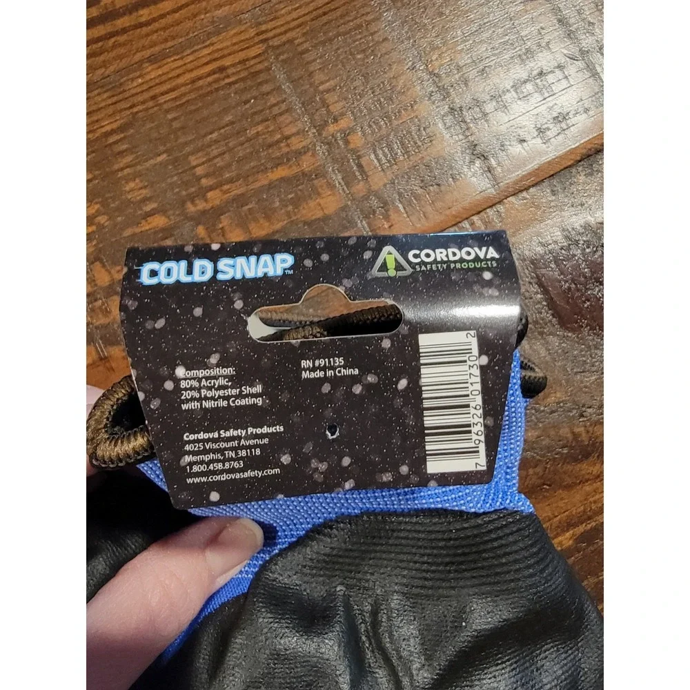 Cordova 39971 Cold Snap Foam Nitrile Winter Work Glove Lined - Size L waterproof